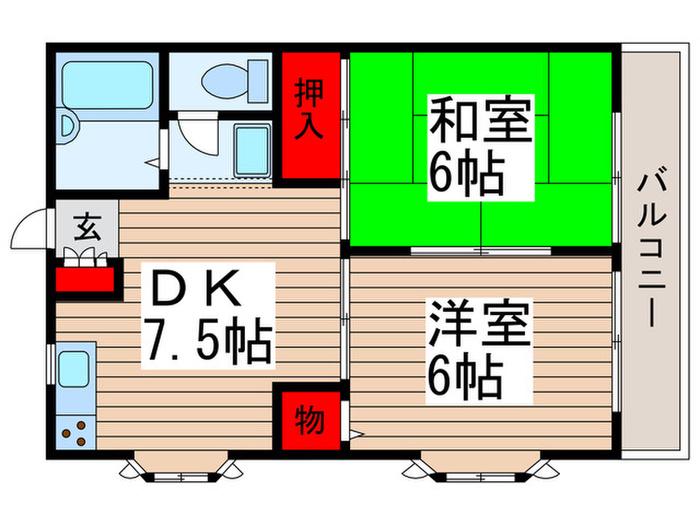 辻コーポ(2DK/3階)の間取り写真