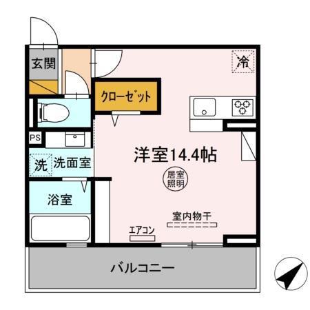 KENTA金田西(ワンルーム/3階)の間取り写真