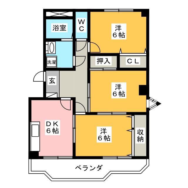 ソフィア II(3DK/2階)の間取り写真