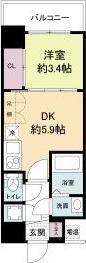 セレニテ新大阪カルム(1DK/10階)の間取り写真
