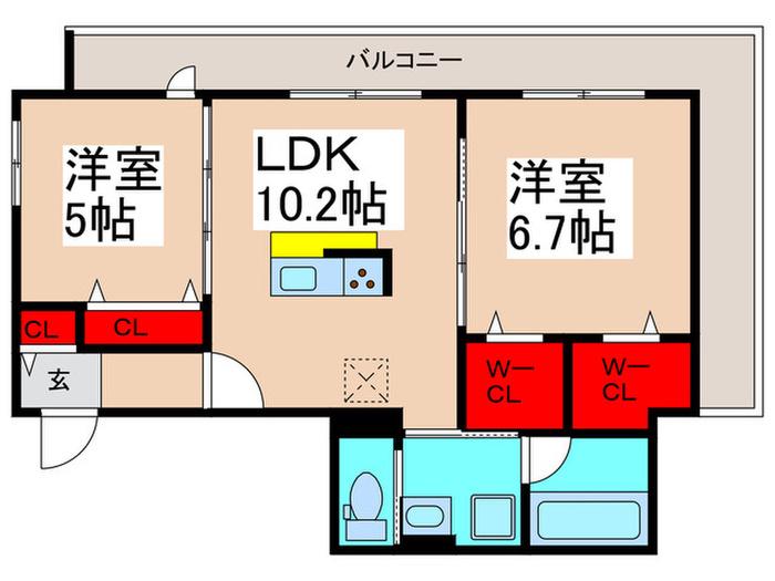 VILLA FORESTA(2LDK/3階)の間取り写真