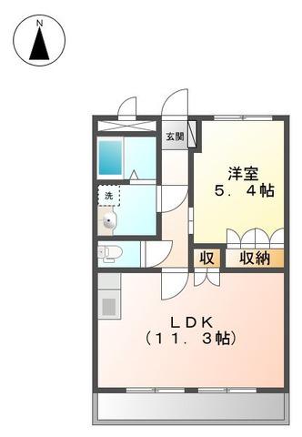 メゾンフレグランス(1LDK/1階)の間取り写真