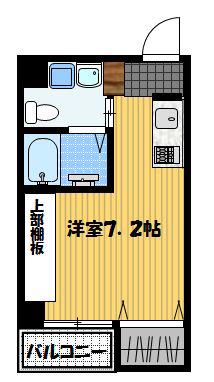 TWO LIVING(ワンルーム/1階)の間取り写真