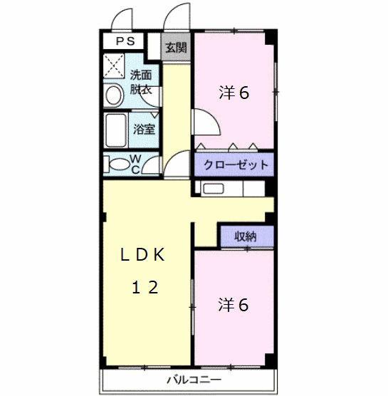 エアポートN(2LDK/4階)の間取り写真