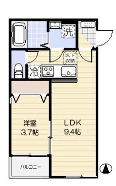 GRACE FLORA 21(1LDK/1階)の間取り写真