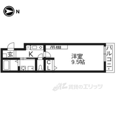 アークリード堀川今出川(1K/2階)の間取り写真