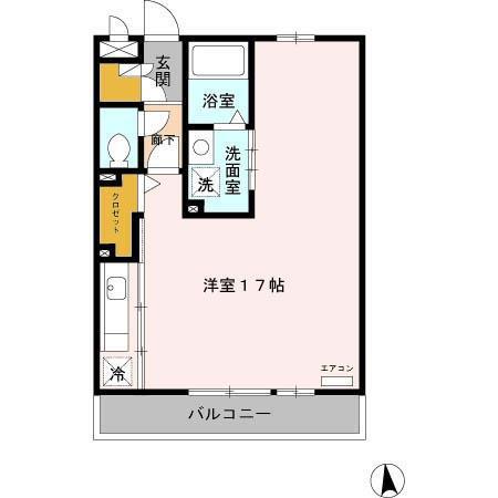 M`Sハイム(ワンルーム/3階)の間取り写真