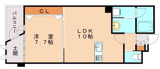 ロイヤル光貞台(1LDK/2階)の間取り写真
