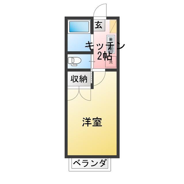 コーポアイビー(1K/2階)の間取り写真