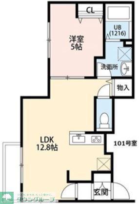 CHAT NOIR(1LDK/1階)の間取り写真