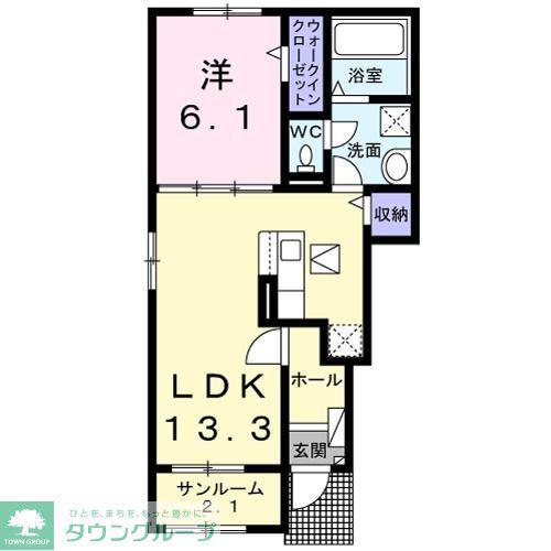 グリーン ステージア(1LDK/1階)の間取り写真
