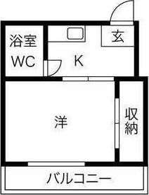プレアール平野東(1K/4階)の間取り写真