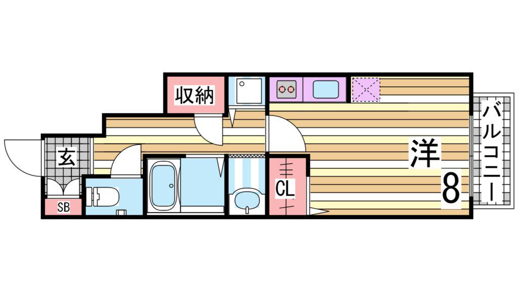 アプライズ(1K/1階)の間取り写真