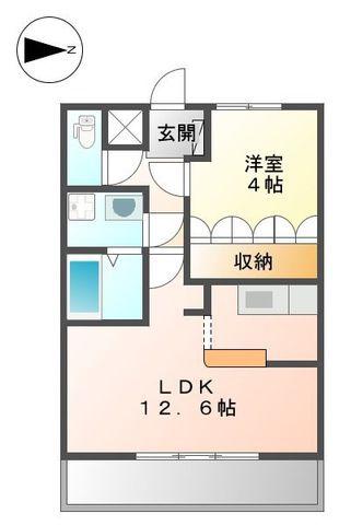 アップヒルズ(1LDK/1階)の間取り写真