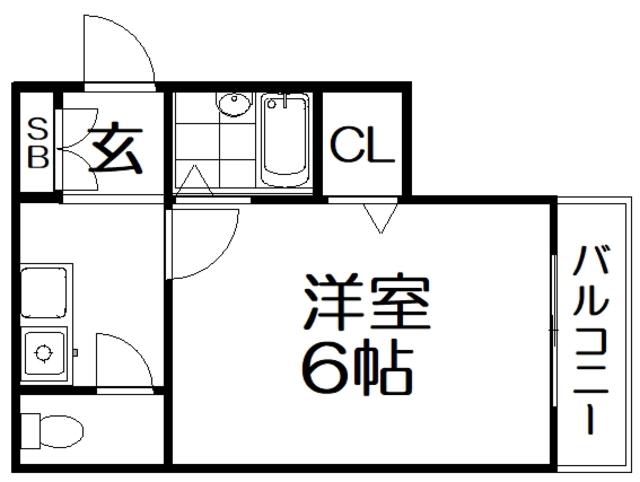 ドリームハイツ長尾(1K/2階)の間取り写真