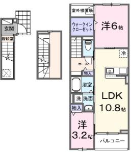 JR東北本線 福島駅(福島) 徒歩25分 3階建 新築(2LDK/3階)の間取り写真