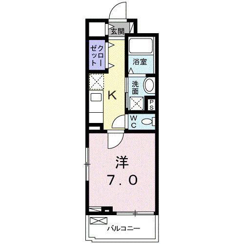ファミーユ・アン(1K/3階)の間取り写真
