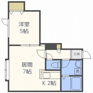 チュティ平岸(1LDK/1階)の間取り写真