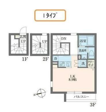 エルスタンザ東尾久(1LK/3階)の間取り写真