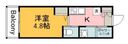 LE DOME府中(1K/1階)の間取り写真