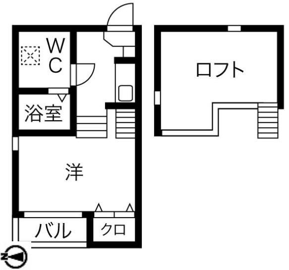 RELACHE瑞穂(1K/2階)の間取り写真