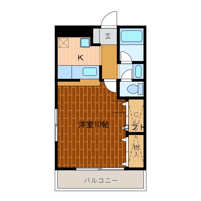 エクセレント(1SK/2階)の間取り写真