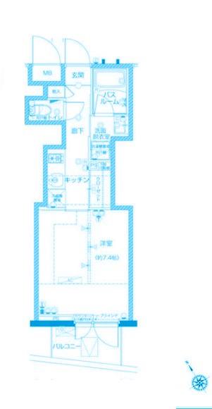 ZOOM川崎イースト(1K/6階)の間取り写真