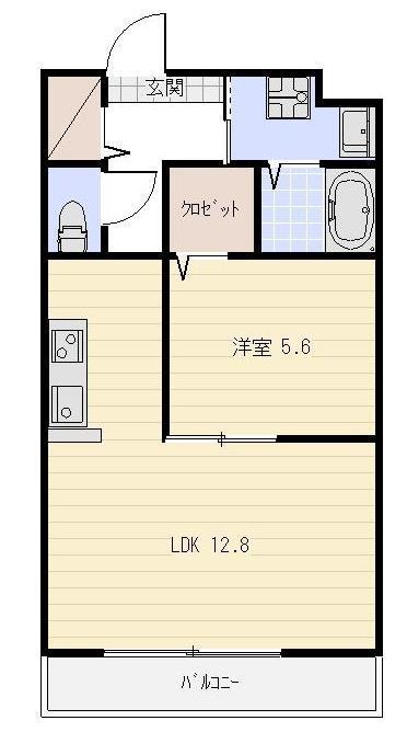 レフィナード(1LDK/1階)の間取り写真