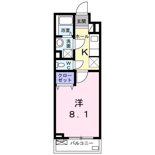 MIYAKO(1K/2階)の間取り写真