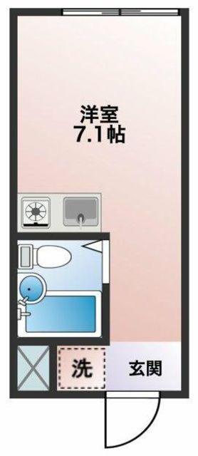 エバーグリーン池上(ワンルーム/1階)の間取り写真