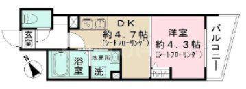 Jブラン西新井(1DK/2階)の間取り写真