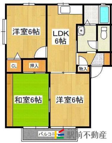 グリーンエクセル小森野(3DK/2階)の間取り写真