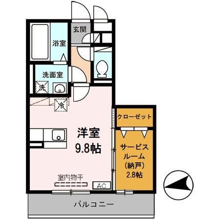 サニーガーデン(ワンルーム/3階)の間取り写真
