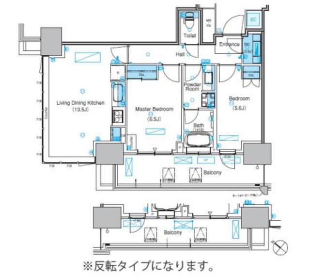 パークアクシス豊洲キャナル(2LDK/10階)の間取り写真
