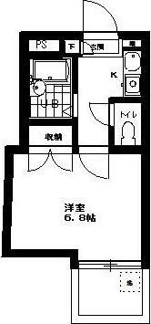 ジュネパレス市川第19(1K/3階)の間取り写真