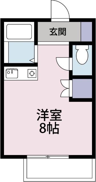 スカイコーポキノシタ(ワンルーム/1階)の間取り写真