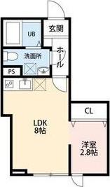 CRESCENT 台原(1LDK/2階)の間取り写真