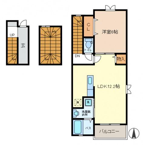 リーブ セレブリテI(1LDK/3階)の間取り写真