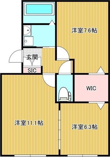 ドルチェ美濃太田(2LDK/3階)の間取り写真