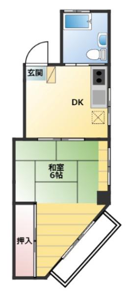蕨岡田ビル(1DK/3階)の間取り写真