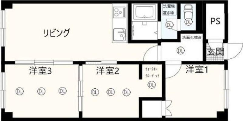 栄町スクエアビル(3LDK/3階)の間取り写真