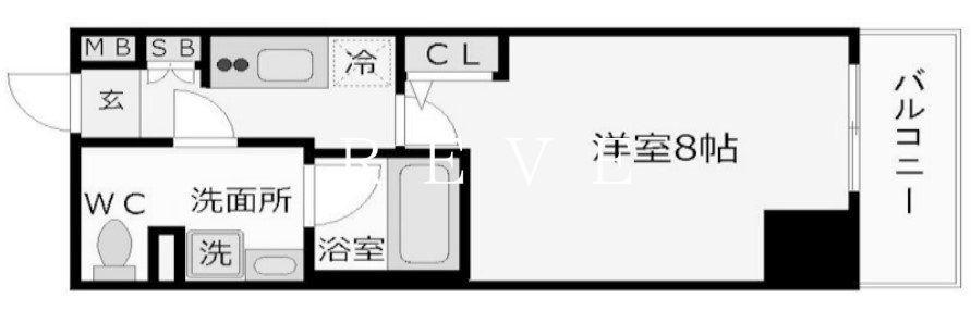 LEXE秋葉原イースト(1K/4階)の間取り写真