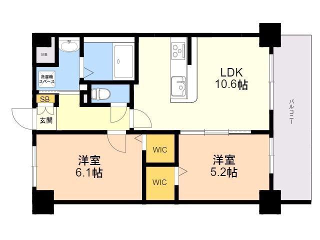 REI和白(2LDK/1階)の間取り写真