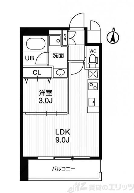 アーバンフラッツ西中島(1LDK/6階)の間取り写真