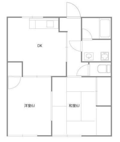 斉田ハイツ(2DK/1階)の間取り写真
