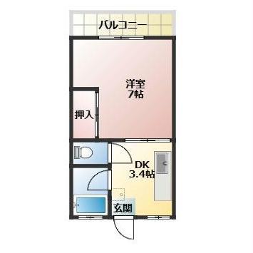 ホワイトパレス(1K/1階)の間取り写真