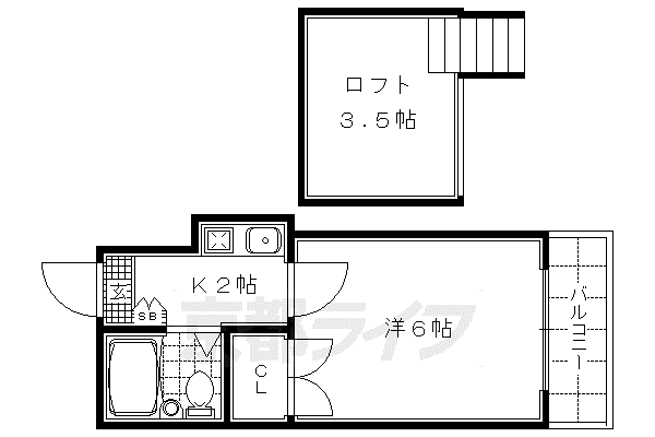 レオパレス西院 I・II(1K/2階)の間取り写真