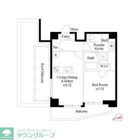 TS代々木公園(1LDK/8階)の間取り写真