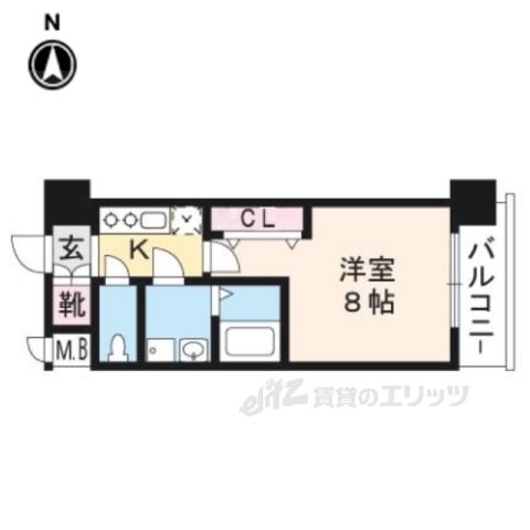 エステムコート京都西大路(1K/3階)の間取り写真