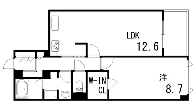 ドルチェ芦屋(1LDK/2階)の間取り写真